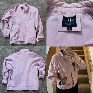 Pastel pink bomber jacket YR (M) shoulder pads 💕